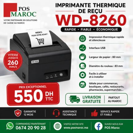 Imprimante Thermique de Reçu WD-8260